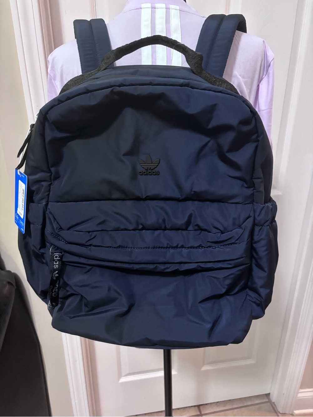 adidas Originals Puffer Backpack in Legend Ink Blue